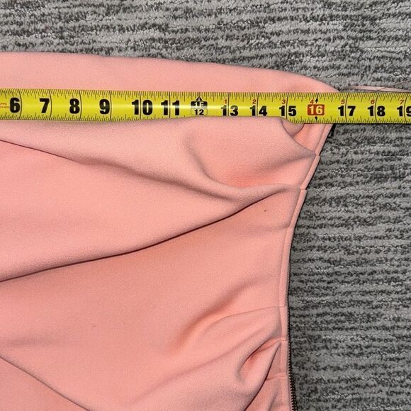 Misha Alston Strapless Ruched BONDED CREPE Mini Dress Calypso Pink Sz 8 Revolve - Picture 8 of 15